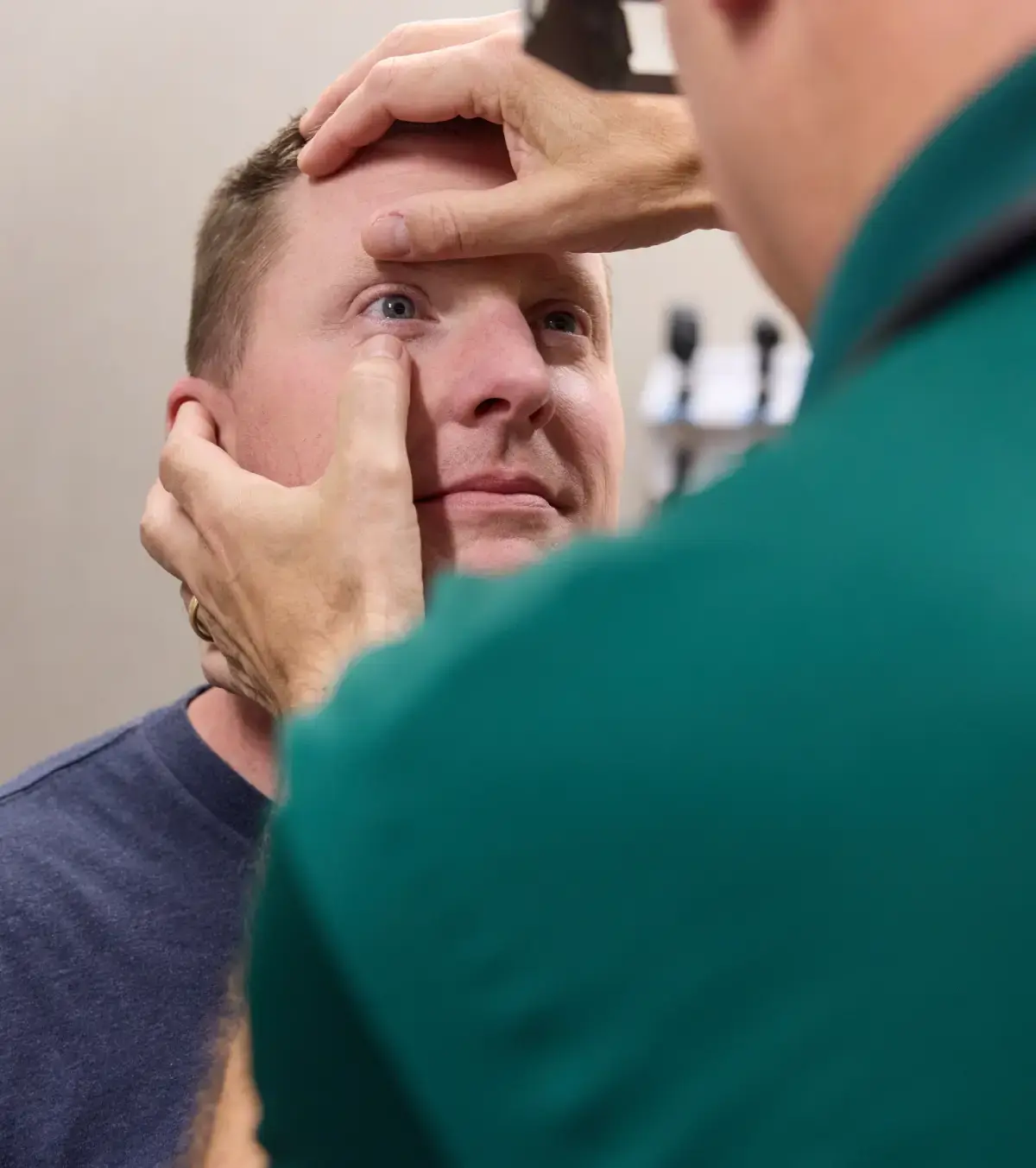 Person getting an eye exam.