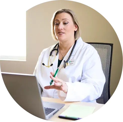 Doctor during a virtual care call.