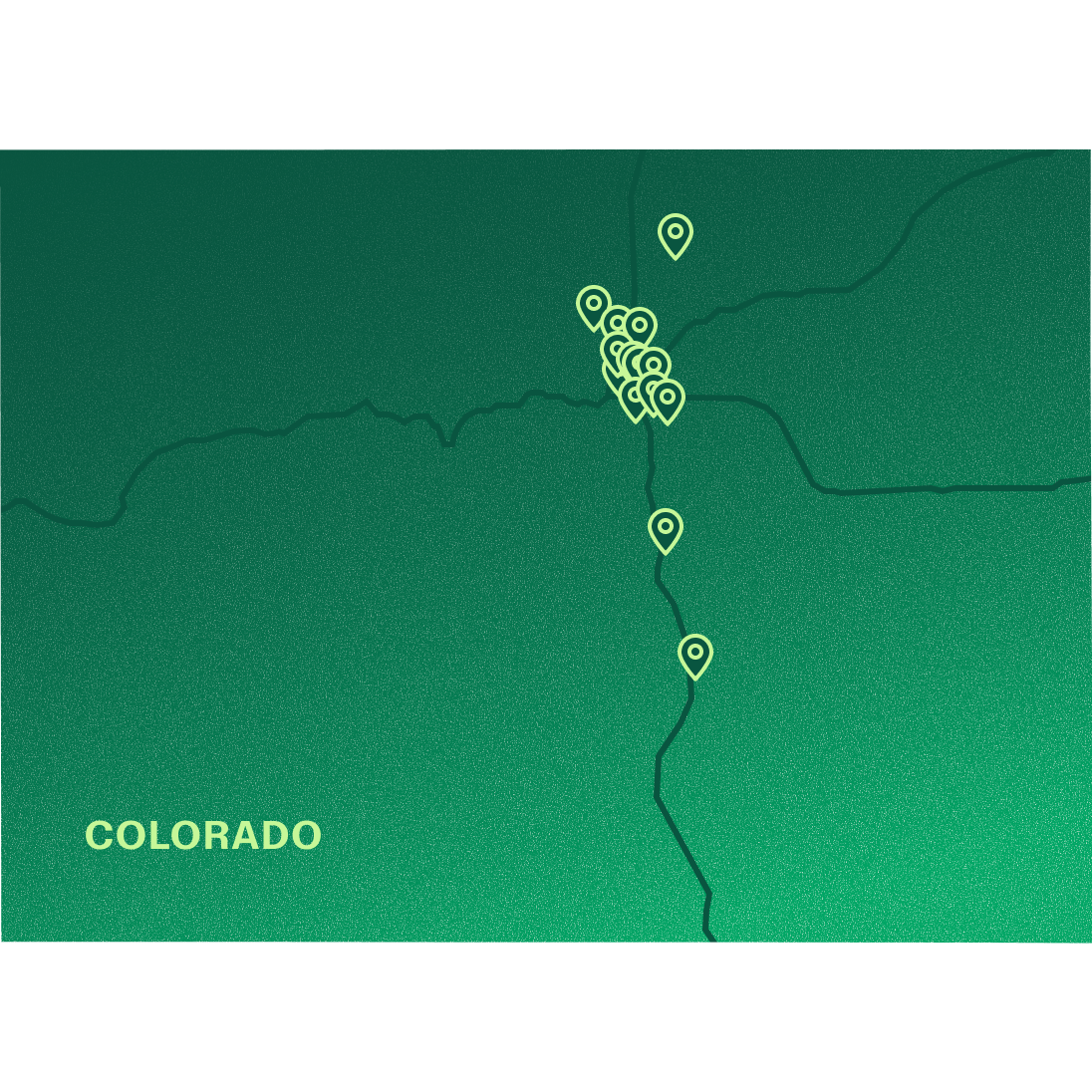 Map of Marathon Health locations in Colorado.