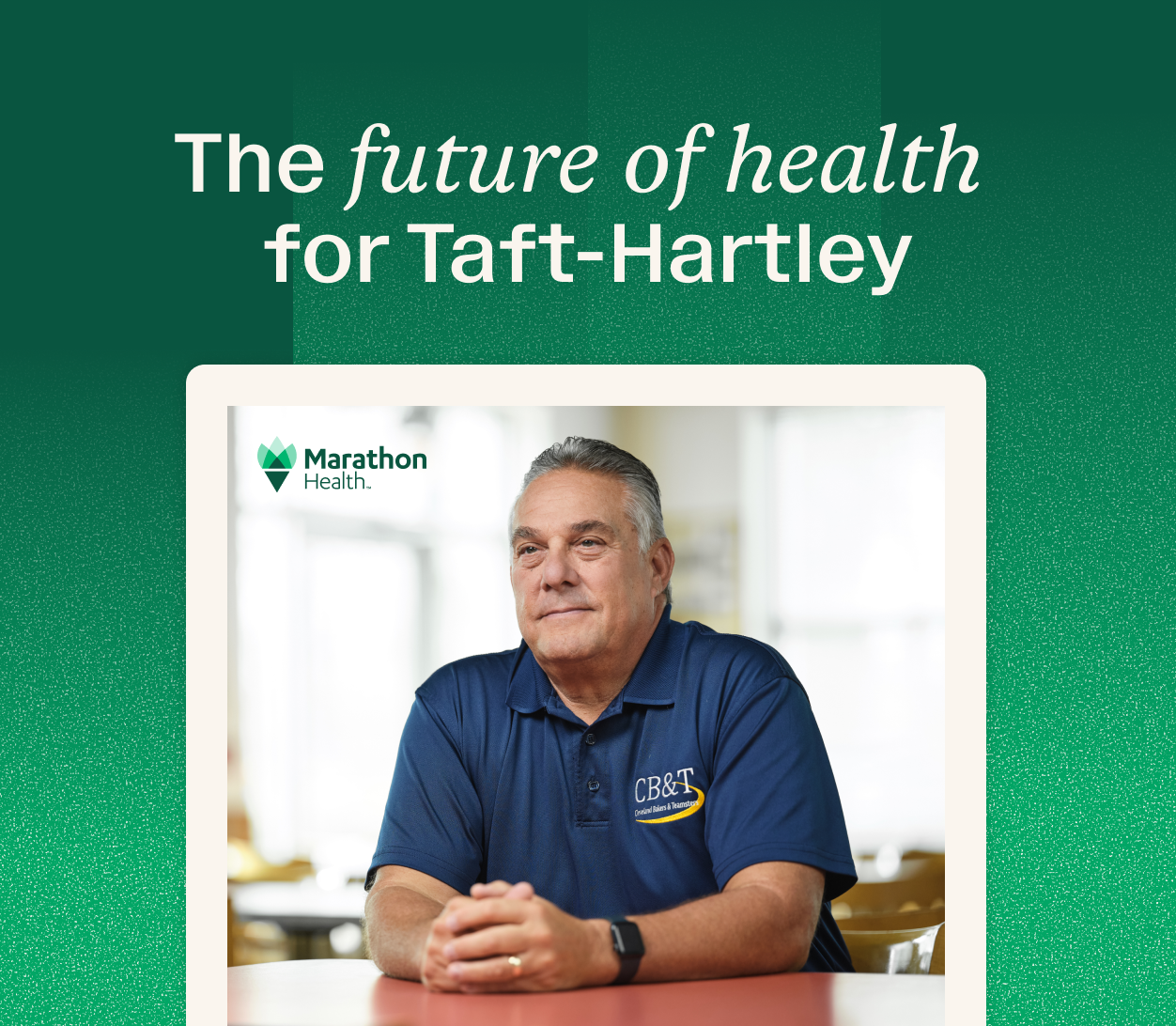 A healthcare professional in a blue polo shirt meets with union members to discuss Taft-Hartley health plan outcomes through advanced primary care.