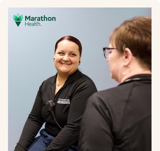 A Marathon Health provider consults with a union member, putting people first to drive better health outcomes.