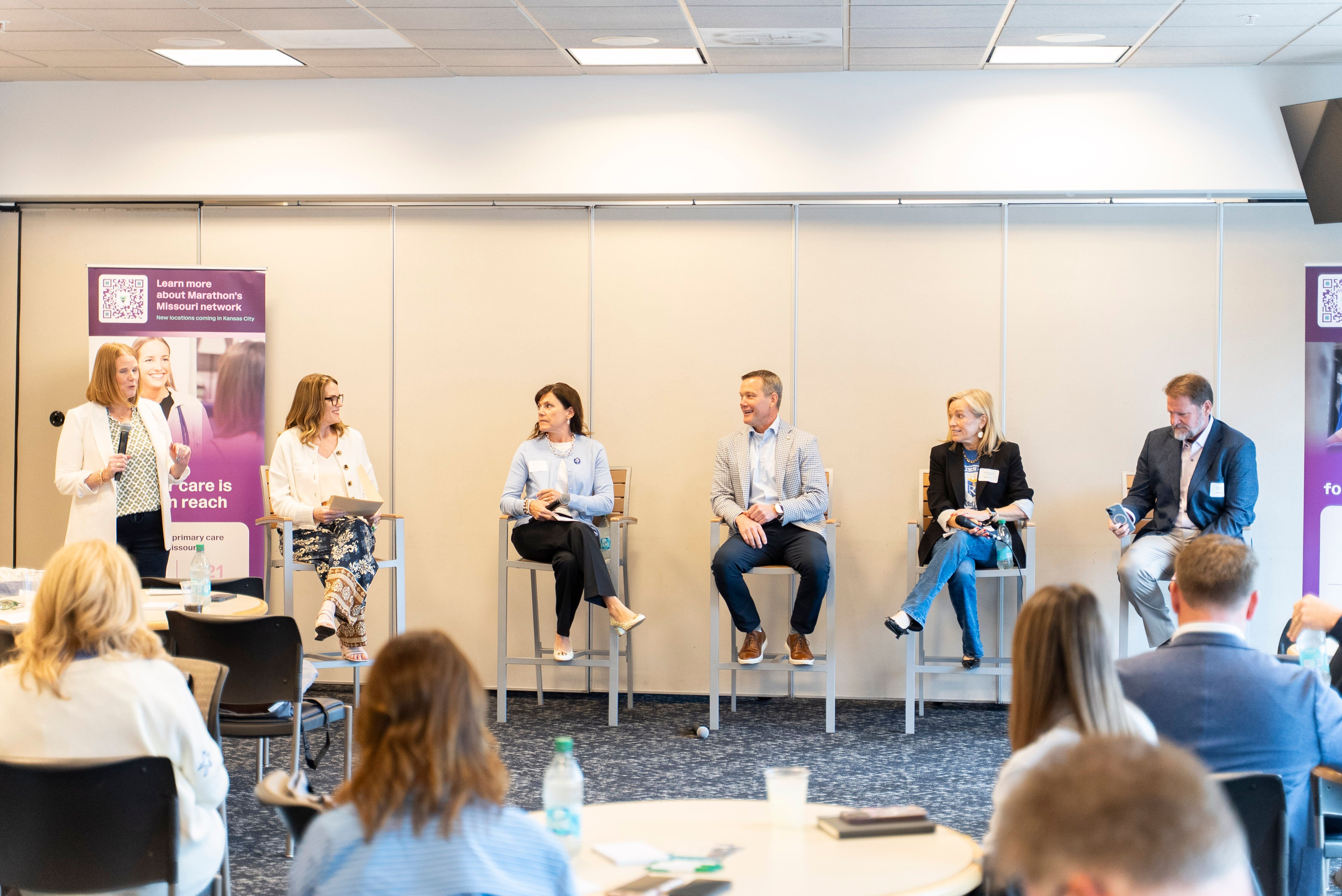 Panelists discussing Marathon Health's Missouri network at Kansas City roundtable.