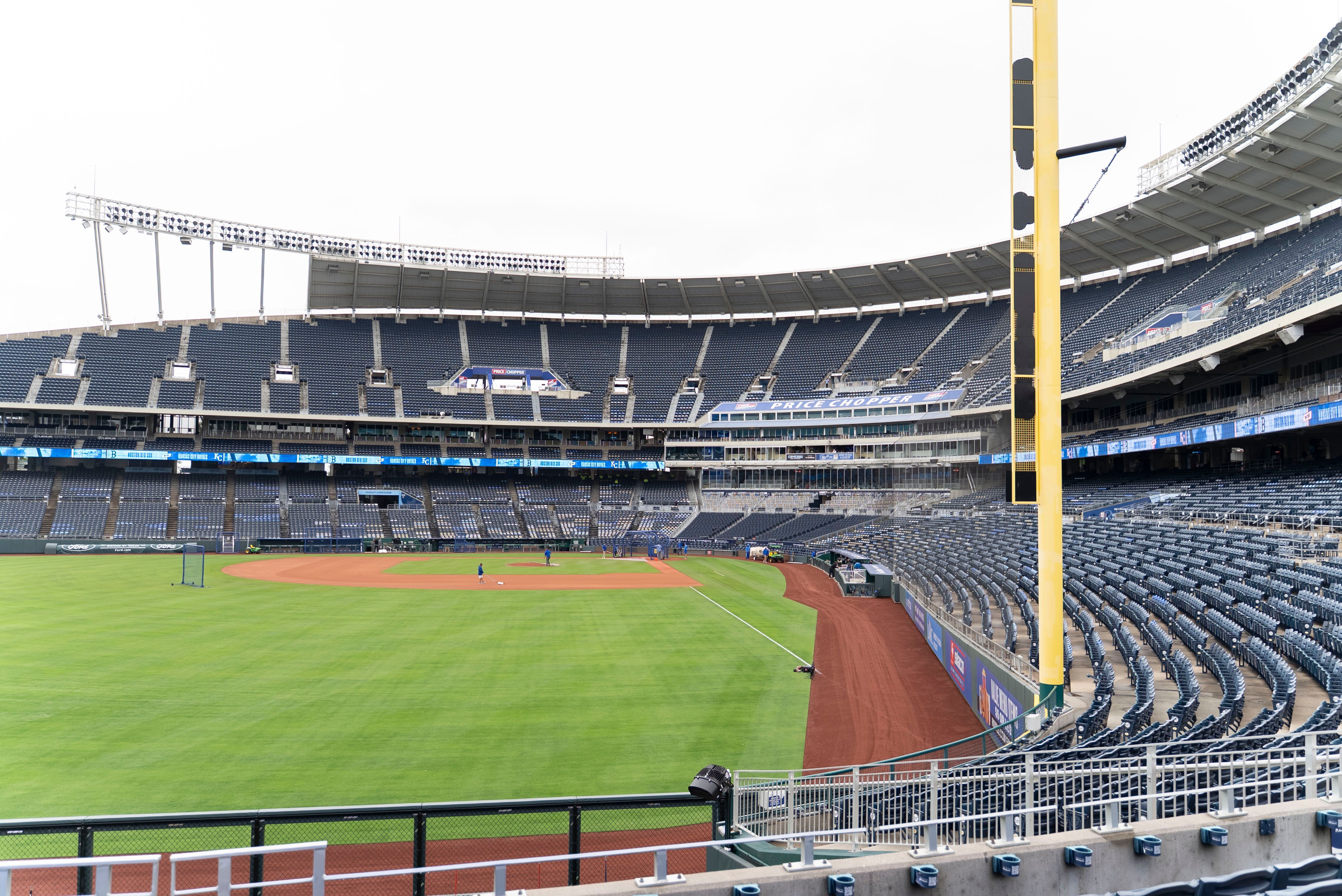 Interior view of Kauffman Stadium, home of the Kansas City Royals.