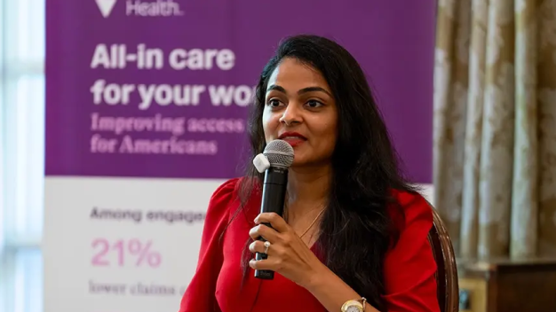 Dimple Ajmera speaks on workforce health outcomes at the Charlotte roundtable.