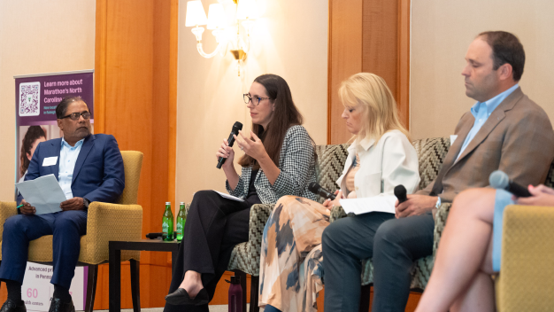 Sougata Mukerjee, Amanda Barefoot, Pamela Genske, and Brandon Moorefield on the panel.