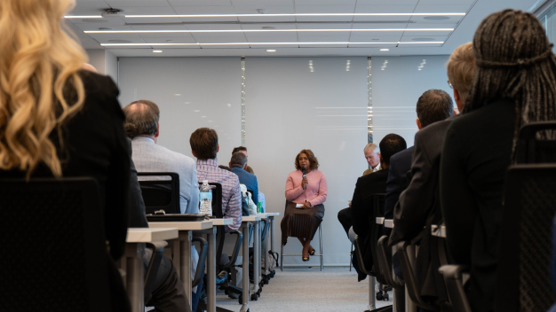 Audience view of the panel discussion at the Marathon Health Ohio roundtable.