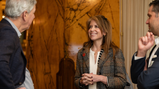 Attendees network at the Marathon Health Richmond forum at The Jefferson Hotel.