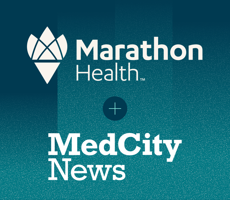 Marathon Health and MedCity News logos.