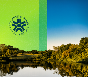 Lakeside park landscape representing Shawnee Mission School District's community.