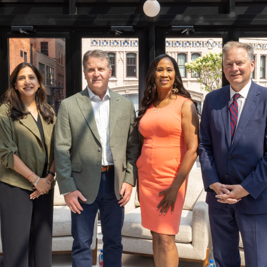 Avani Sheth, Chris Pricco, LaShawn English, and Jim Kirk at Marathon Health's Michigan Roundtable event.
